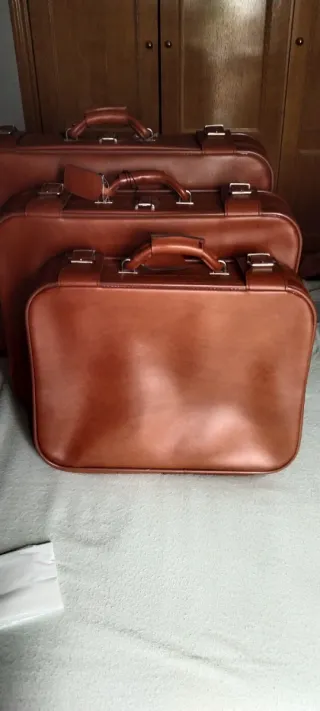 Juego de 3 maletas vintage marrones