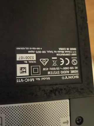 Altavoz Sony MHC-V11 USB, CD, Bluetooth, luces Led