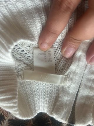 Maglione bianco maniche lunghe con zip