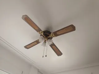 Ventilador de techo madera y ratán