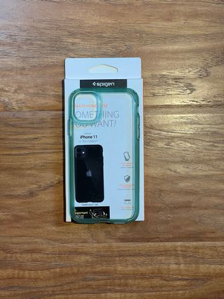Funda iphone 11 transparente con bordes verdes