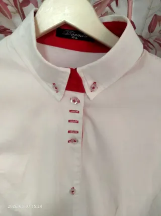 Camisa blanca mujer XXL coderas