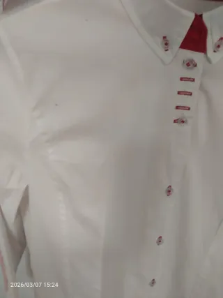 Camisa blanca mujer XXL coderas