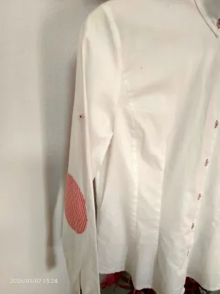 Camisa blanca mujer XXL coderas