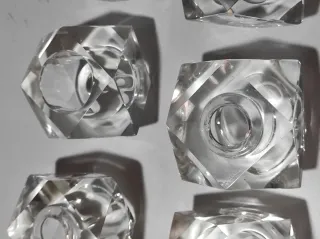 6 Tulipas lampara halógenas Rombos Cristal