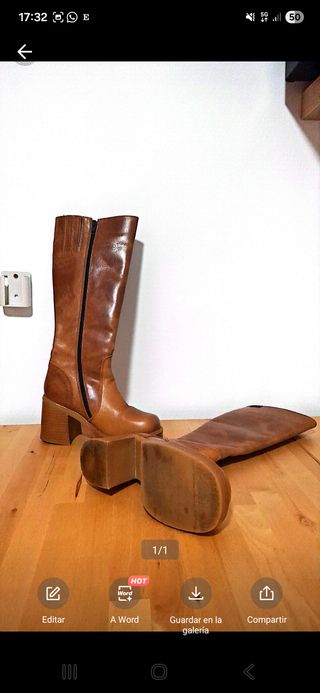 Botas Mustang Piel Marrón Talla 36