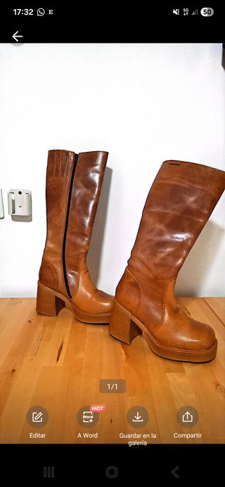 Botas Mustang Piel Marrón Talla 36