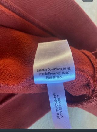 Sudadera Lacoste bicolor Talla XXXL