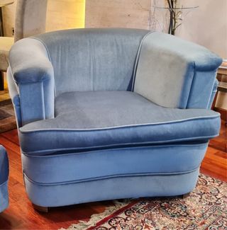 Butaca de terciopelo azul