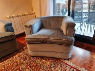 Butaca de terciopelo azul