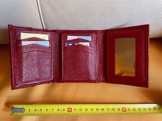 Cartera monedero piel bordada flores