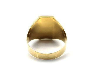 sello oro 18k con piedra con circonita