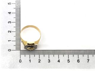 sello oro 18k con piedra con circonita