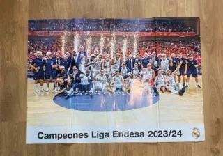 Póster real Madrid Campeones Liga Endesa 2023/24