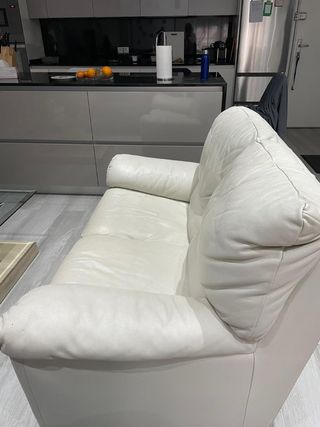 Sofá de piel Natuzzi Beige