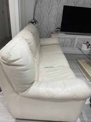 Sofá de piel Natuzzi Beige