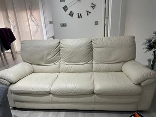 Sofá de piel Natuzzi Beige