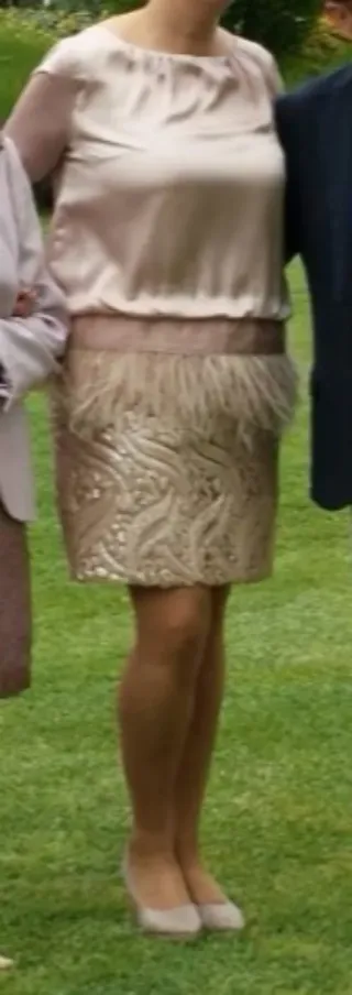 Vestido de fiesta rosa palo