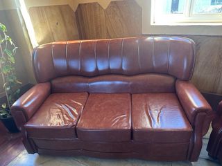 Conjunto Sofácama y Sillones + Mesa Cristal