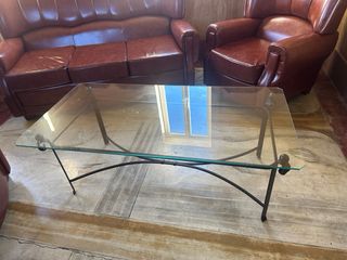 Conjunto Sofácama y Sillones + Mesa Cristal