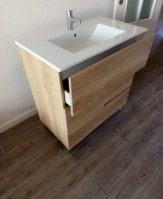 Mueble de baño con lavabo Alda olmo 80x45