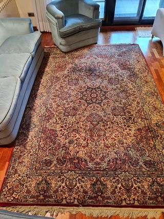 Alfombra decorativa de lana multicolor