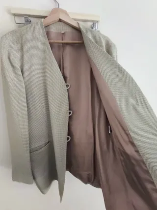 Traje de chaqueta mujer beige