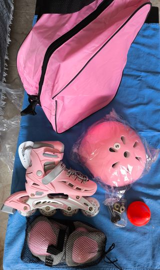 Set patines en línea ajustables tallas 26-30 niños