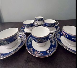 Set 6 Tazze Tè Wedgwood Blue Siam Bone China