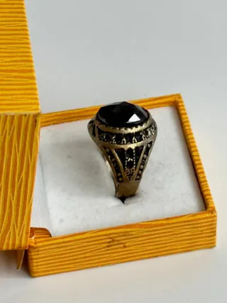 Anillo Plata 925 Piedra Negra