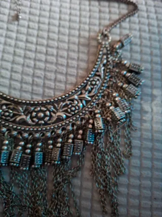 Collar estilo étnico plateado