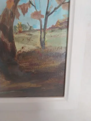 Opera acrilica paesaggio fiume