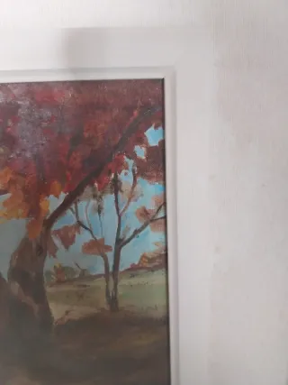 Opera acrilica paesaggio fiume