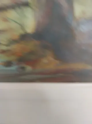 Opera acrilica paesaggio fiume