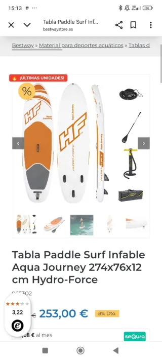 Tabla Paddle Surf Hinchable Aqua Journey