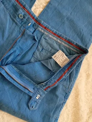 Pantalón Lino Emidio Tucci Talla 52 Azul