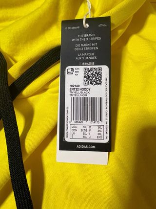 Sudadera Adidas Entrada 22 Hoodie Amarilla XXXL