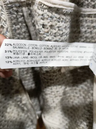 Chaqueta Zara Tweed con cremallera