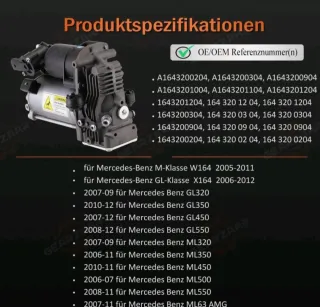 Compresor suspension neumatica para Mercedes Benz