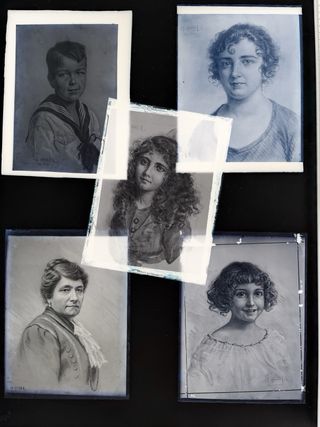 5 Placas Negativas Cristal 9x12cm Antiguas