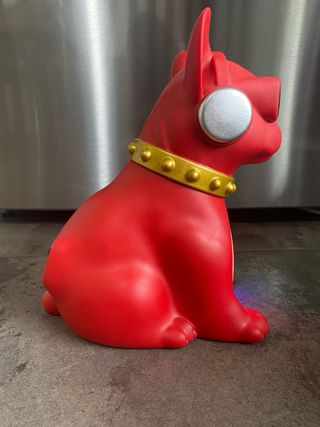 Altavoz Perro Francés Rojo con Luces LED