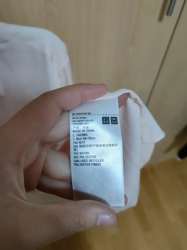 NUEVA Camisa No Arruga Uniqlo Rosa Talla M