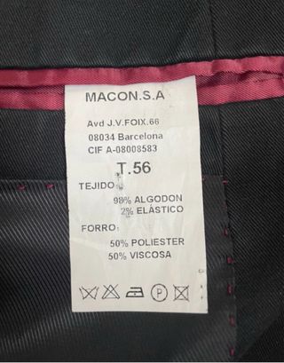 Macson Vintage Blazer Traje Americana Casual Negra