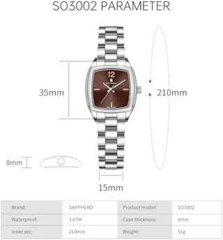 Reloj SAPPHIRO Mujer Marrón y Plateado
