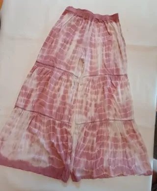 Pantalón ancho rosa tie dye