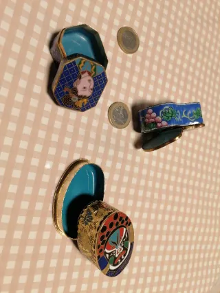 Lote 3 cajitas cloisonné decoradas