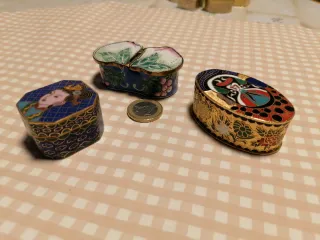 Lote 3 cajitas cloisonné decoradas