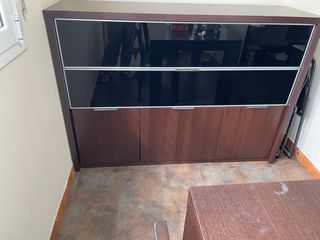 Buffet Comedor Madera y Cristal