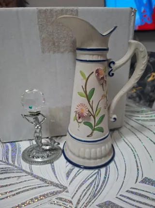 Set statuette musicista e cane cristallo