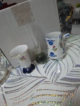 Set statuette musicista e cane cristallo